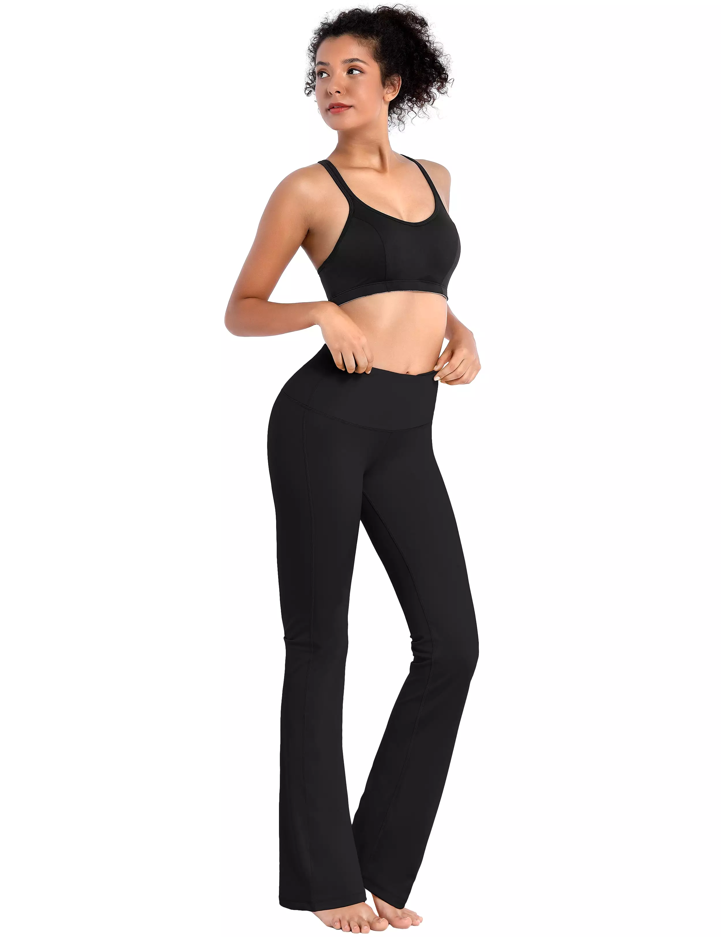 29 31 33 35 37 High Waist Bootcut Leggings Black ins_yogastudio