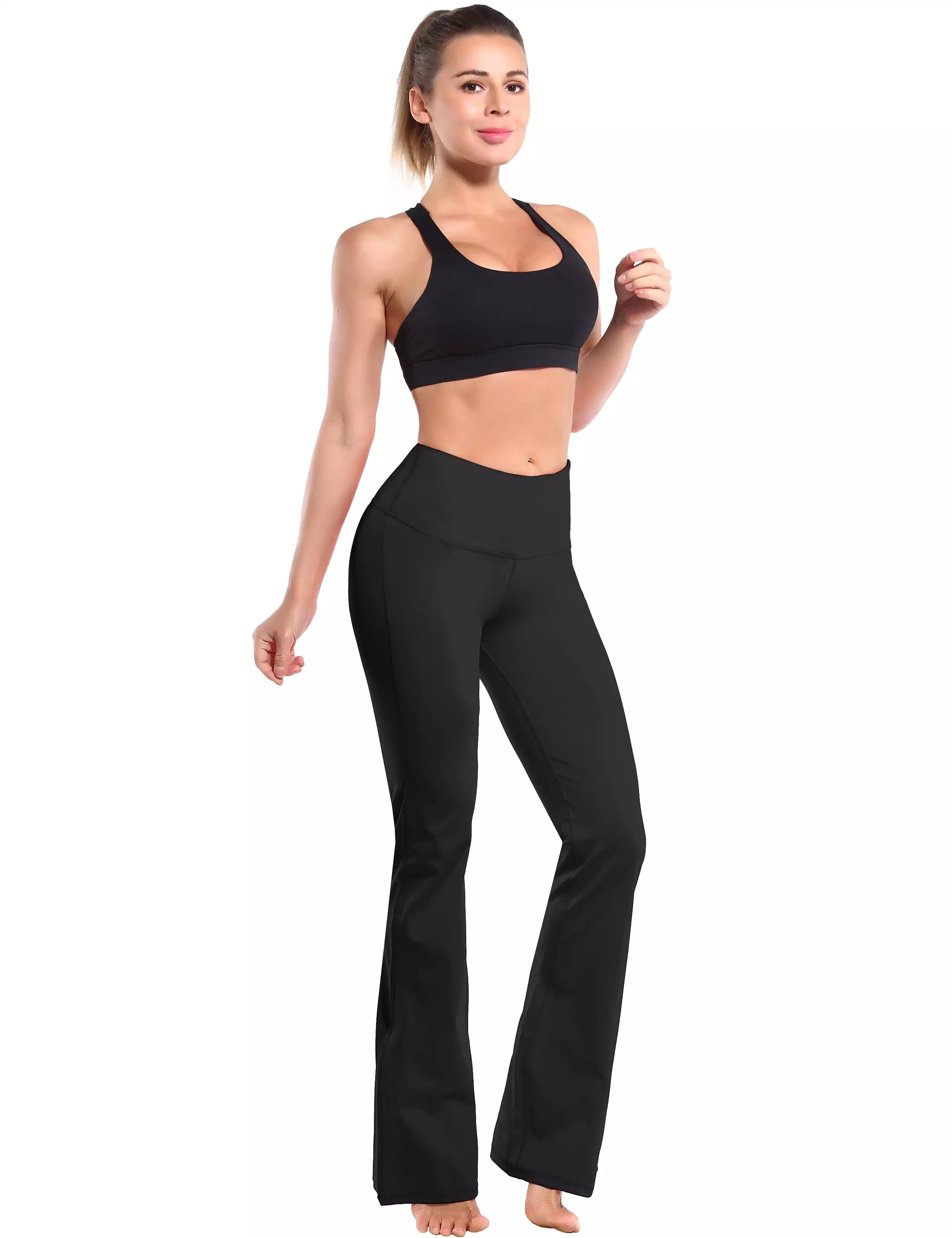 29 31 33 35 37 High Waist Bootcut Leggings Black ins_yogastudio