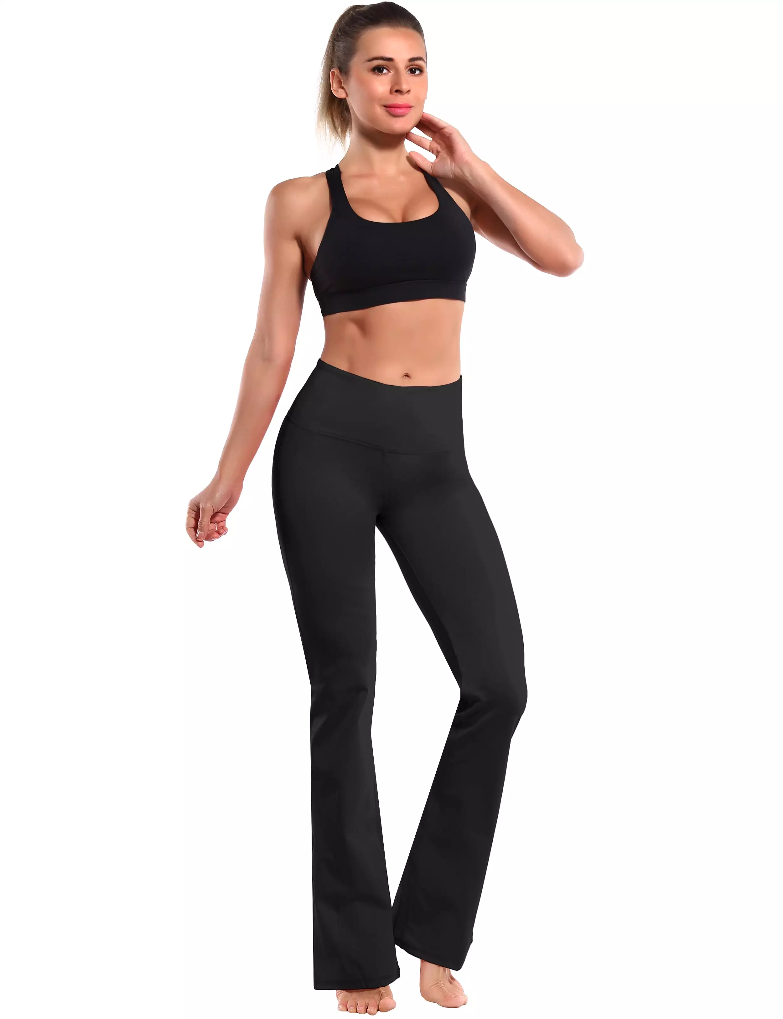 29 31 33 35 37 High Waist Bootcut Leggings Black ins_yogastudio