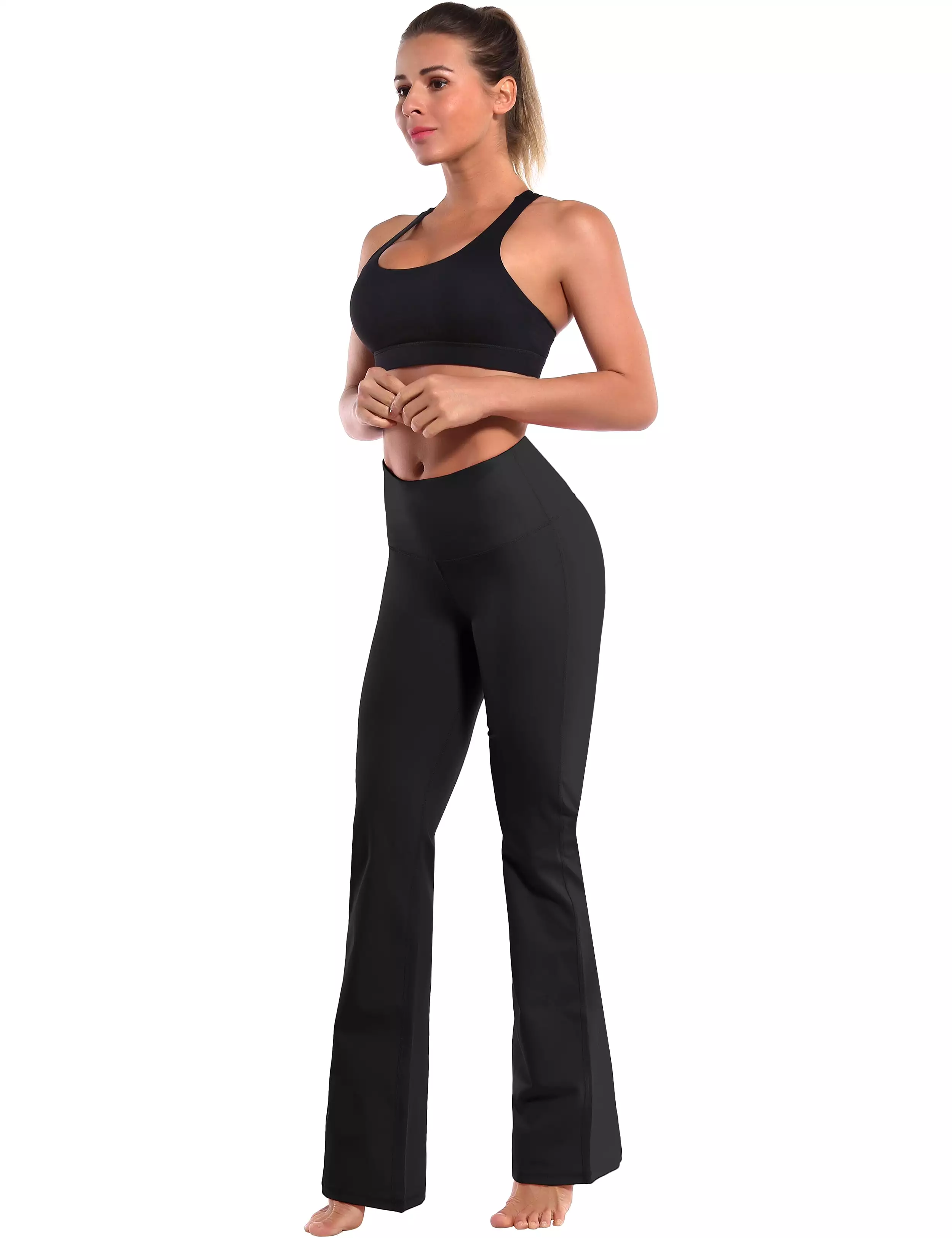 29 31 33 35 37 High Waist Bootcut Leggings Black ins_yogastudio