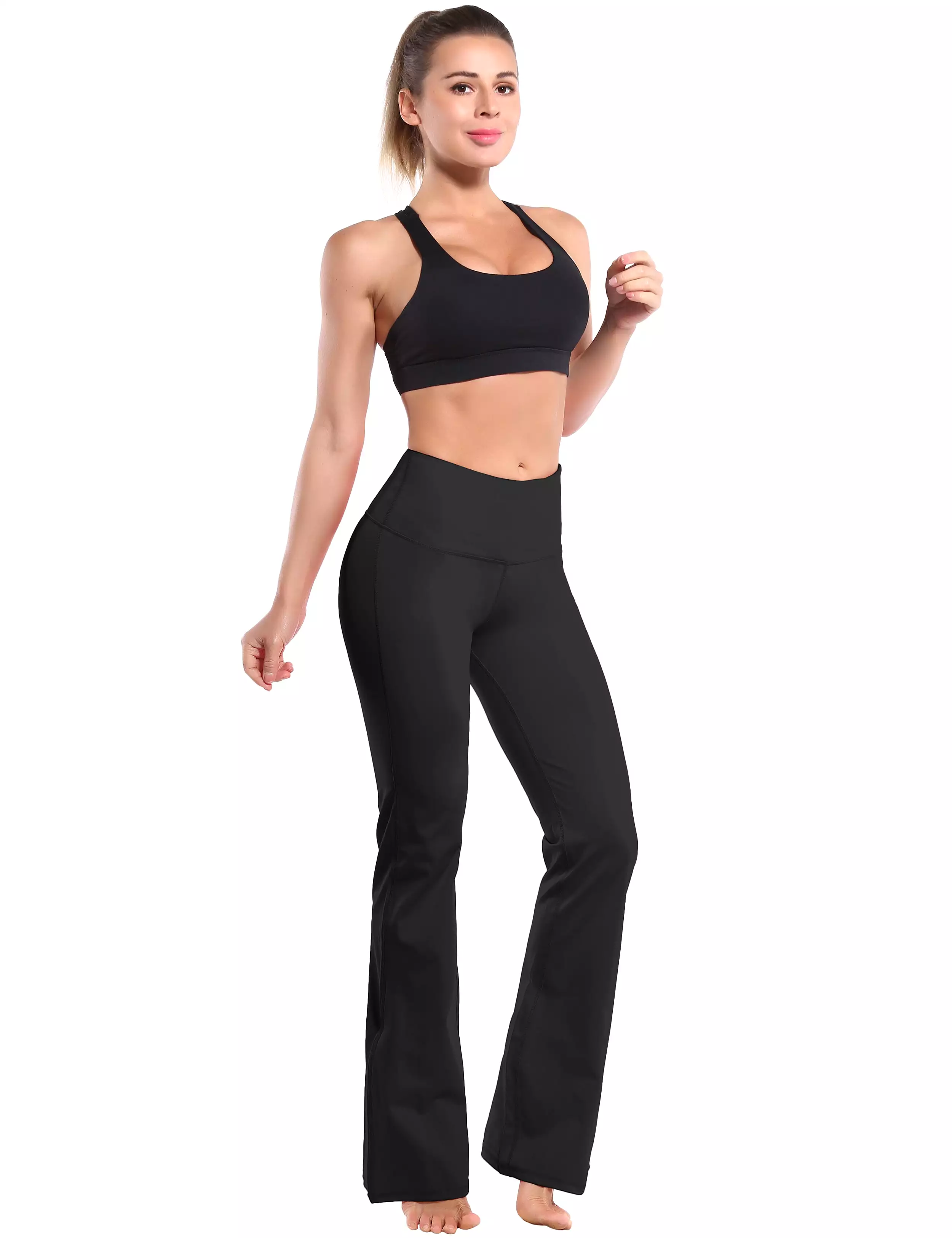 29 31 33 35 37 High Waist Bootcut Leggings Black ins_yogastudio