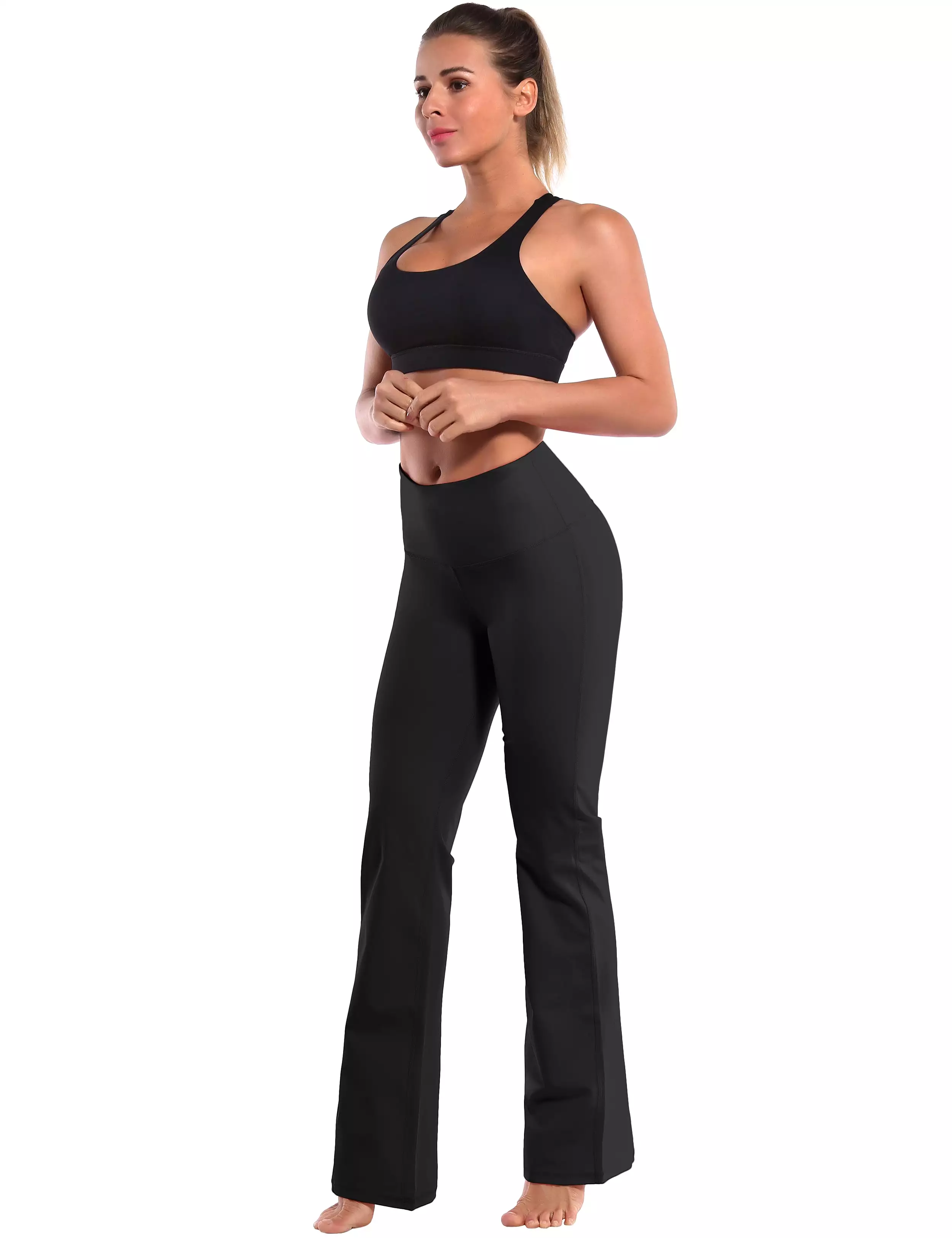 29 31 33 35 37 High Waist Bootcut Leggings Black ins_yogastudio