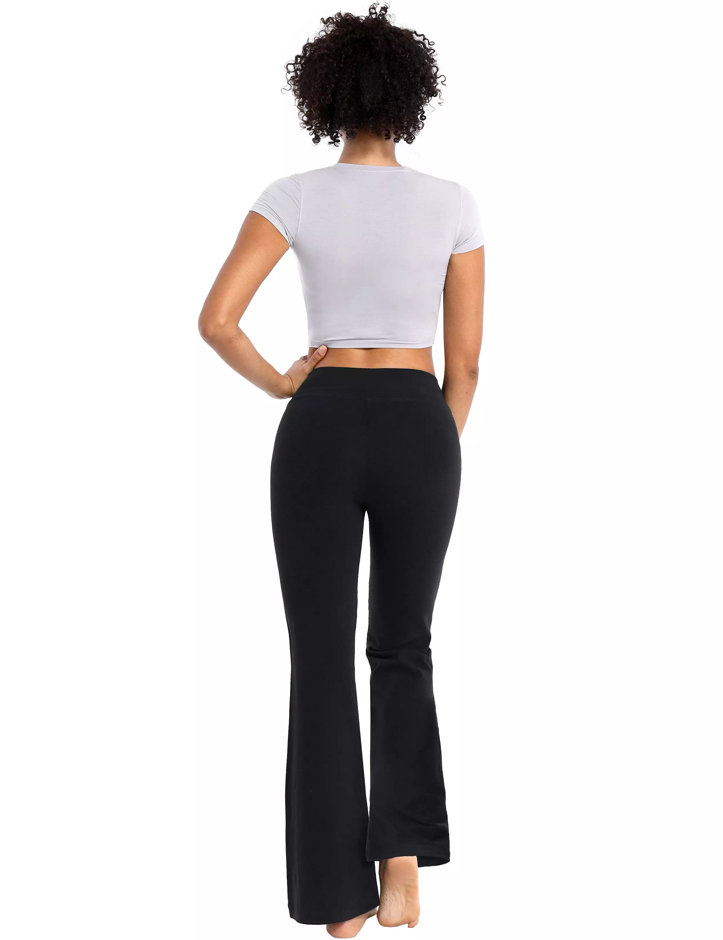 29 31 33 35 Cotton Bootcut Leggings black ins_yogastudio