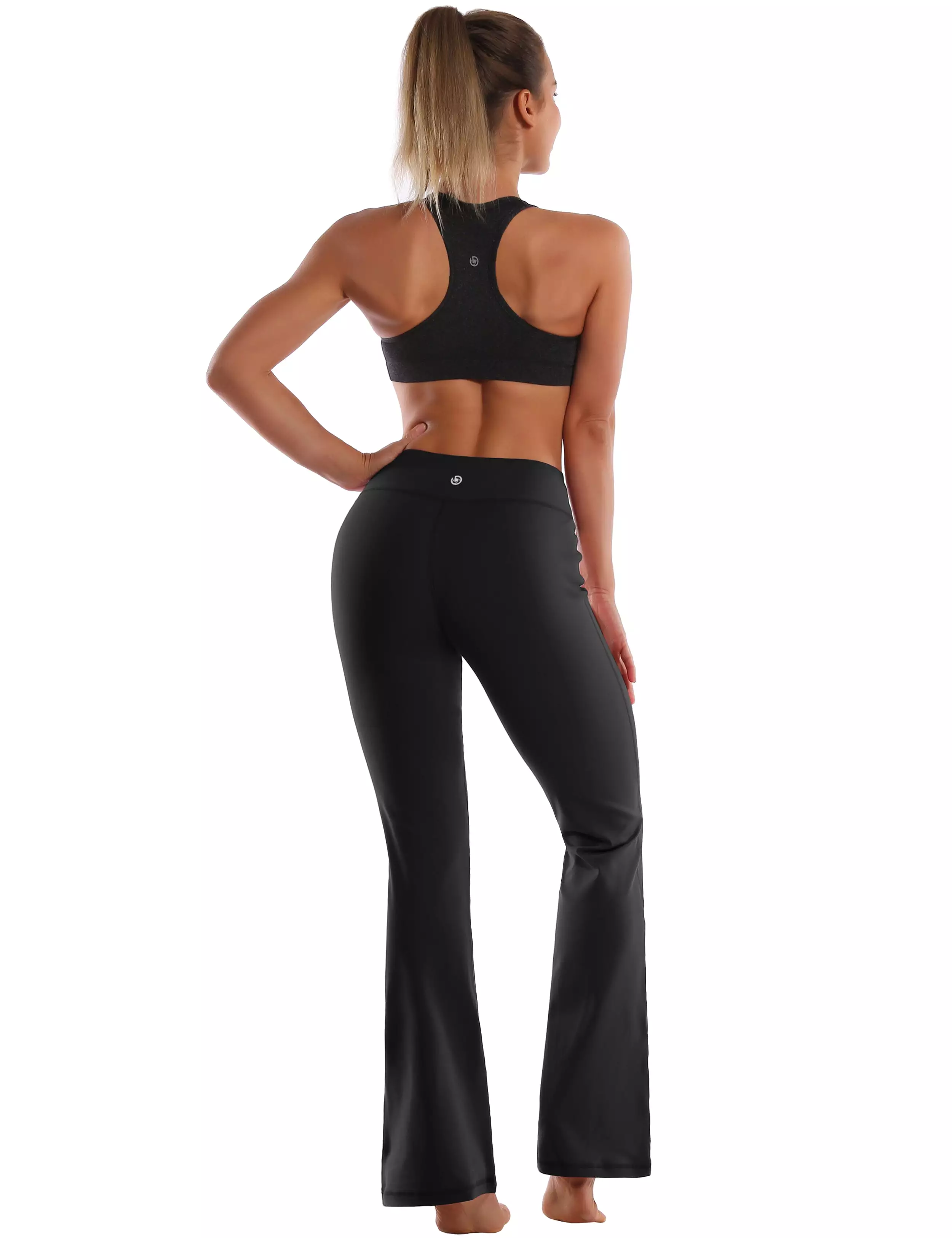 29 31 33 35 Cotton Nylon Bootcut Leggings Black ins_yogastudio