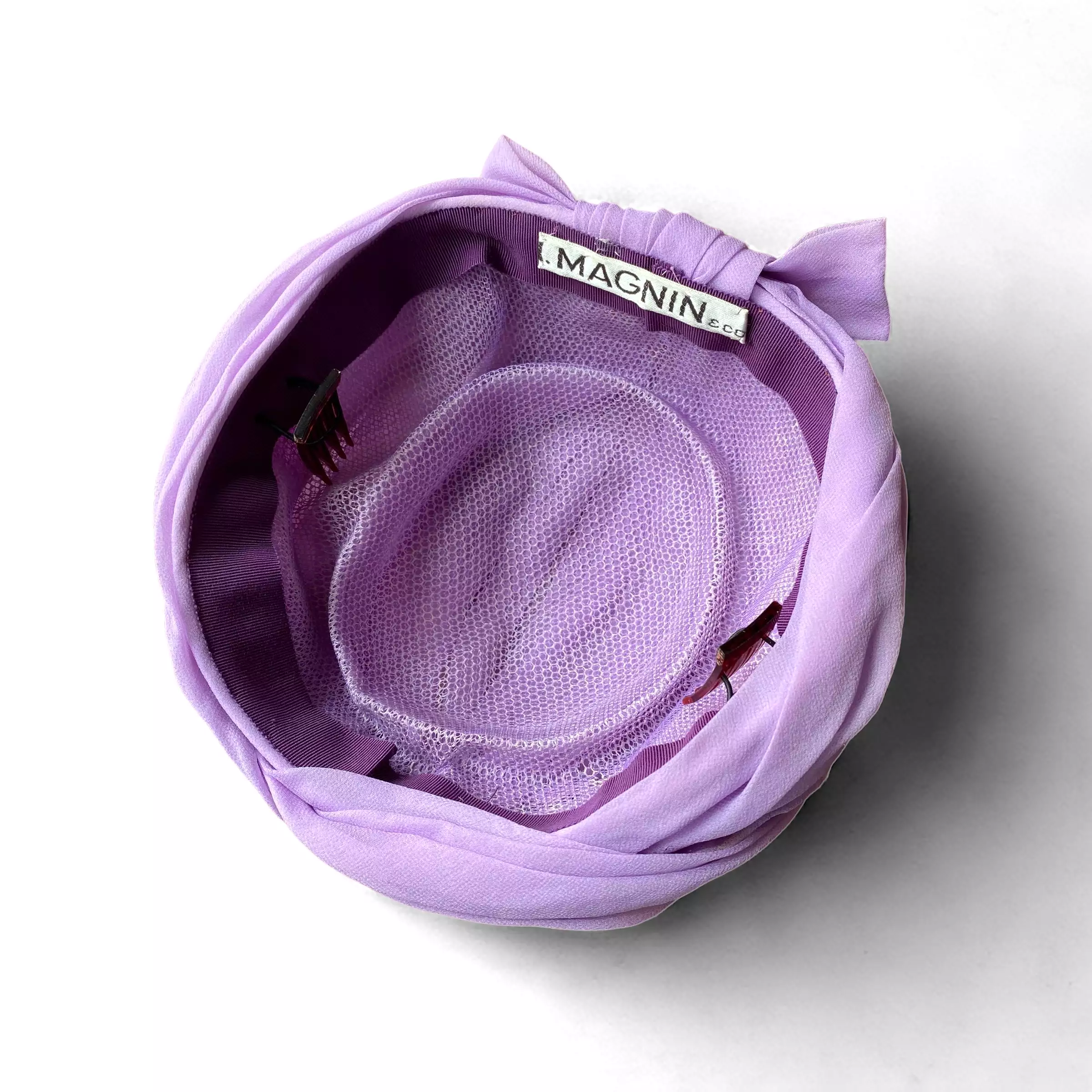 40s 50s I.Magnin Silk Lilac Turban