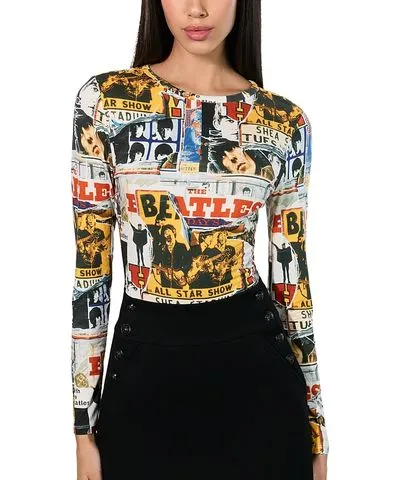 Alice + Olivia x The Beatles Delaina Long Sleeve Top