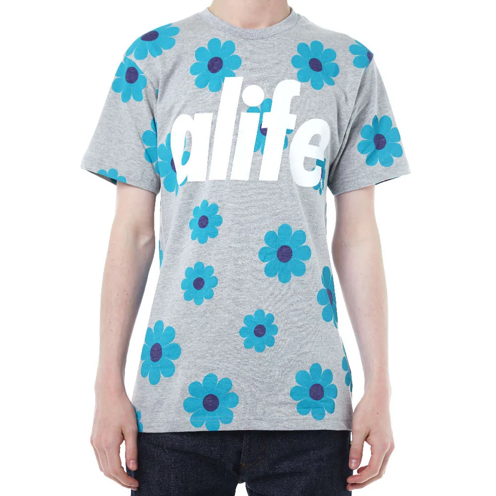 Alife Daisy Allover TeeMedium Heather Grey