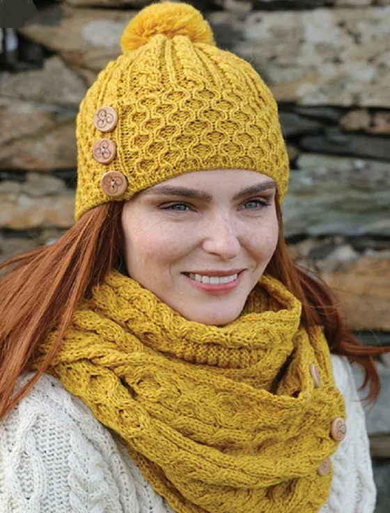 Aran Snood Scarf with Buttons