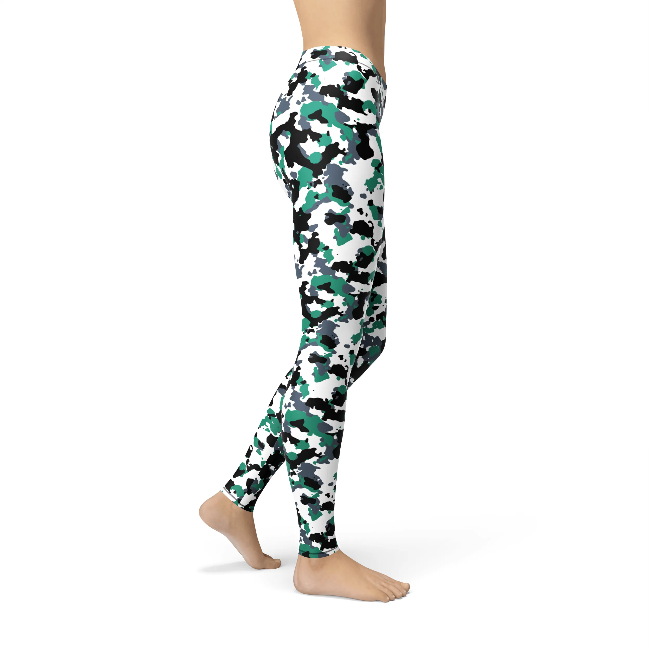 Avery Green White Camo Leggings