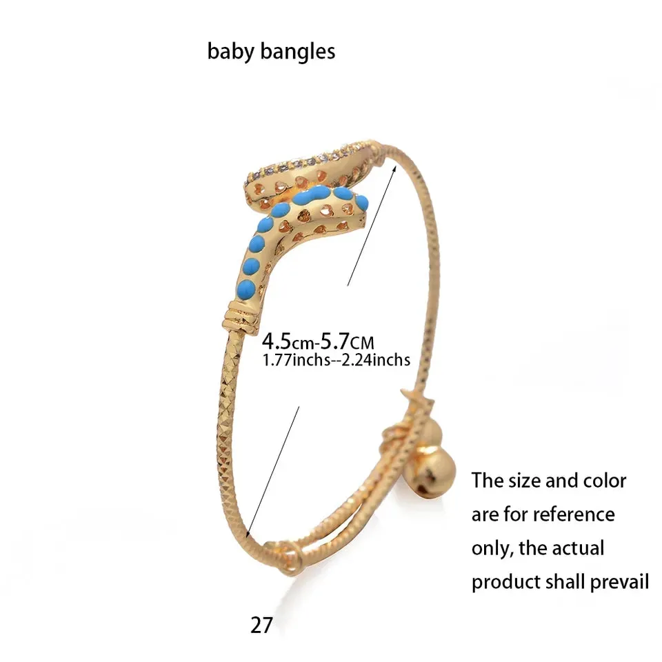 Baby Bracelet, Gold Plated Bangles For  2-10 Years Old Girls