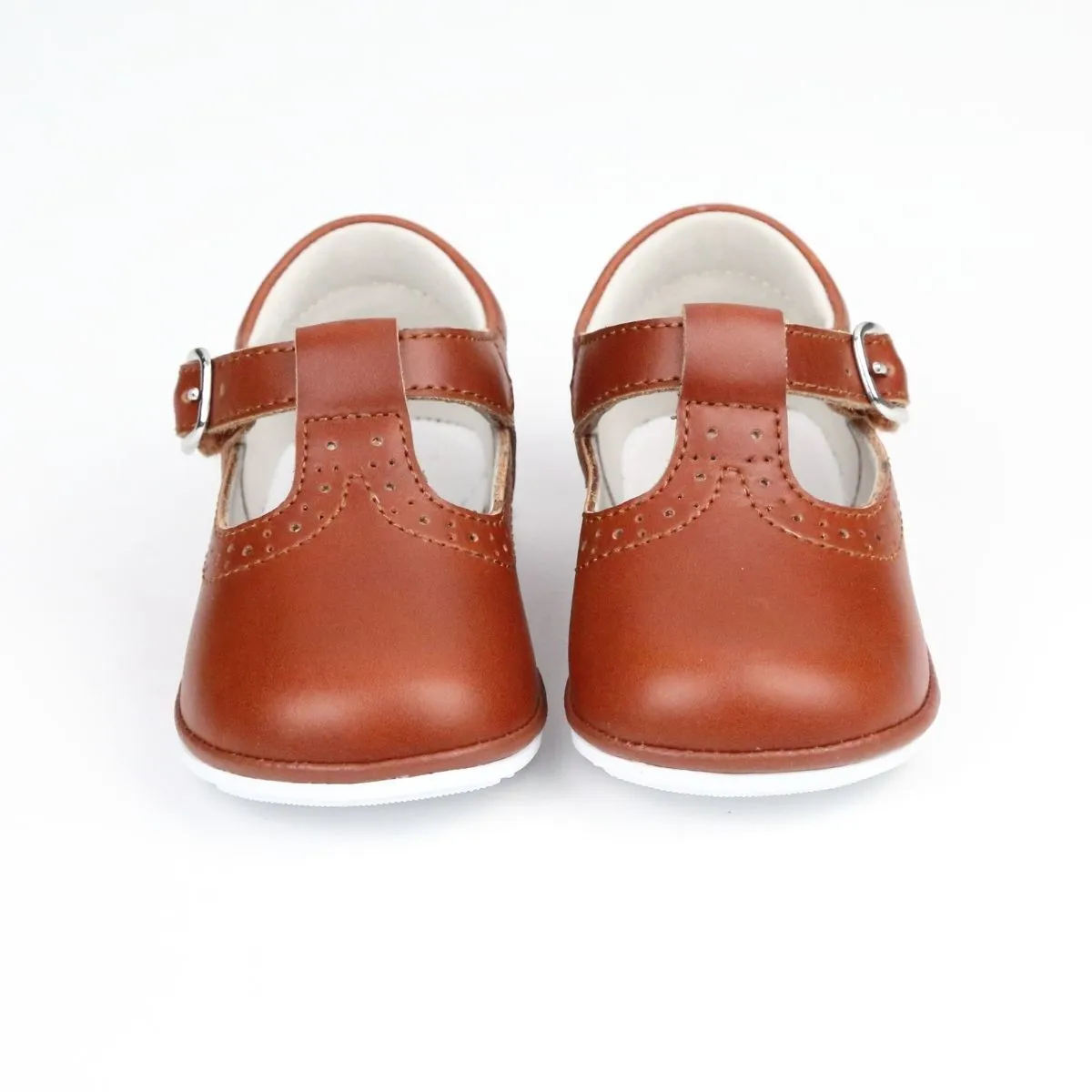 Baby Girls Gemma Waxed Leather T-Strap Mary Janes