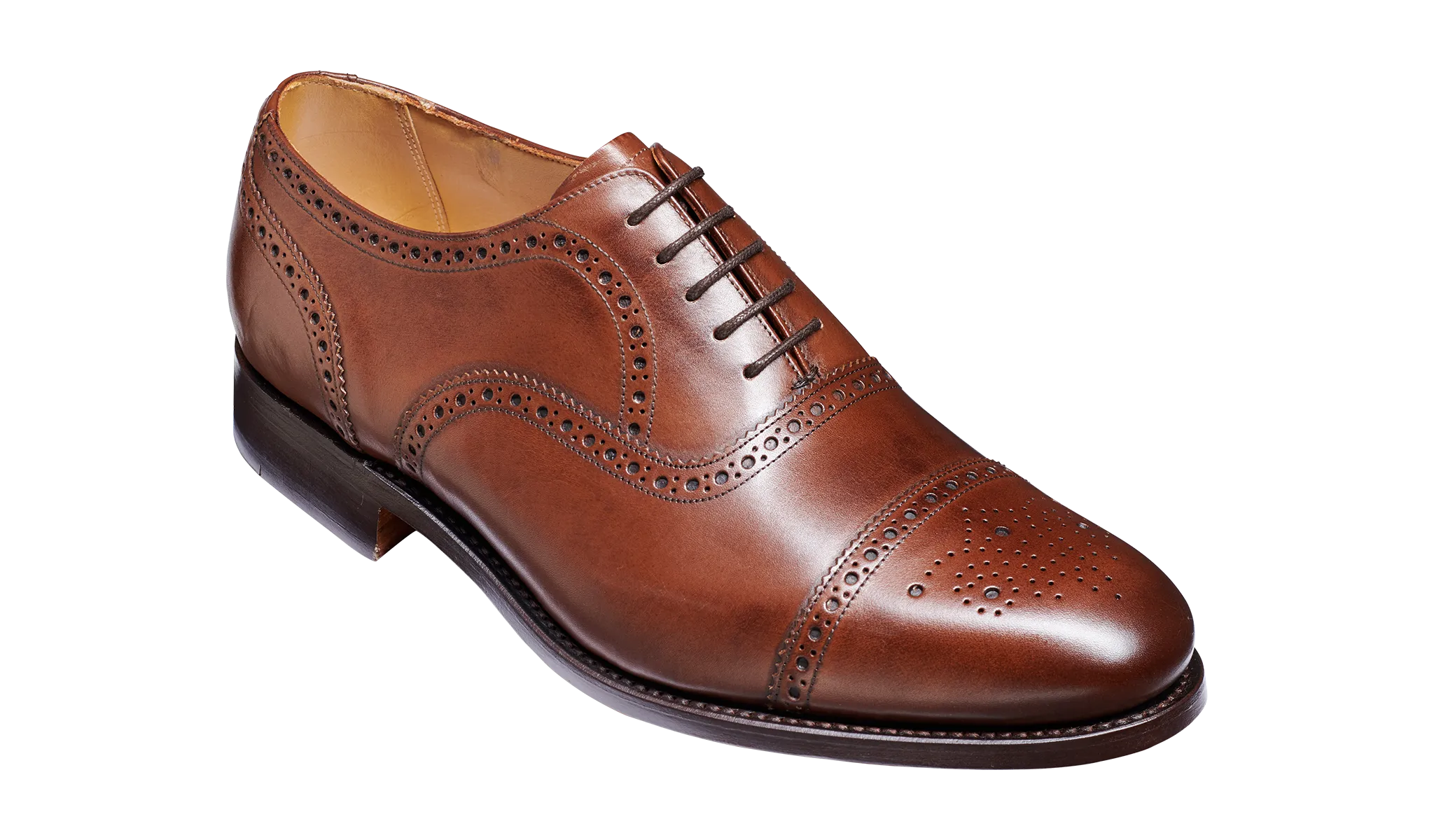 Barker Mirfield Oxford Semi Brogue Shoe - Dark Walnut Calf