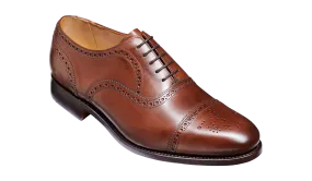 Barker Mirfield Oxford Semi Brogue Shoe - Dark Walnut Calf