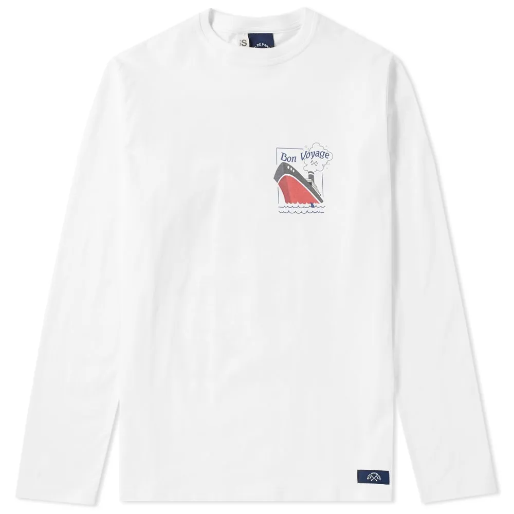 Bleu de Paname Long Sleeve Bon Voyage TeeWhite