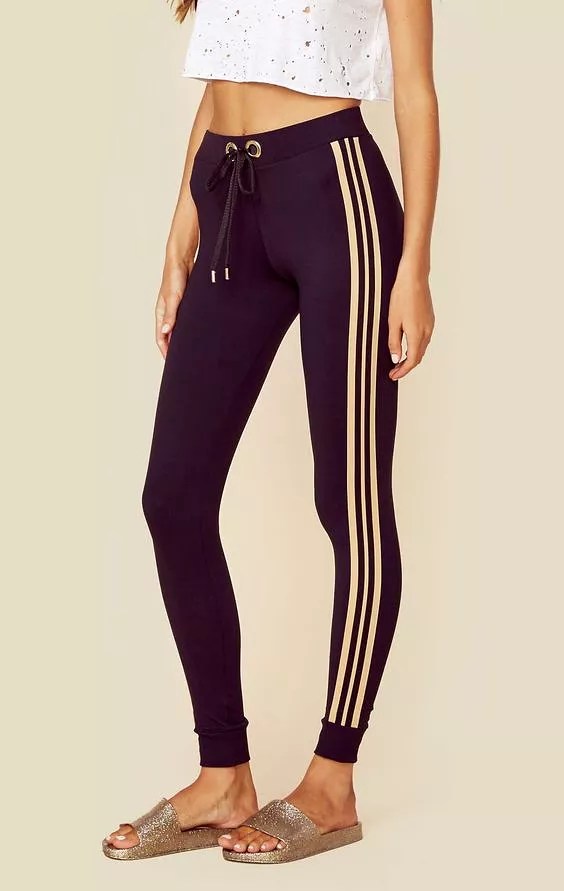 Blue Life Fit Sporty Striped Jogger Legging