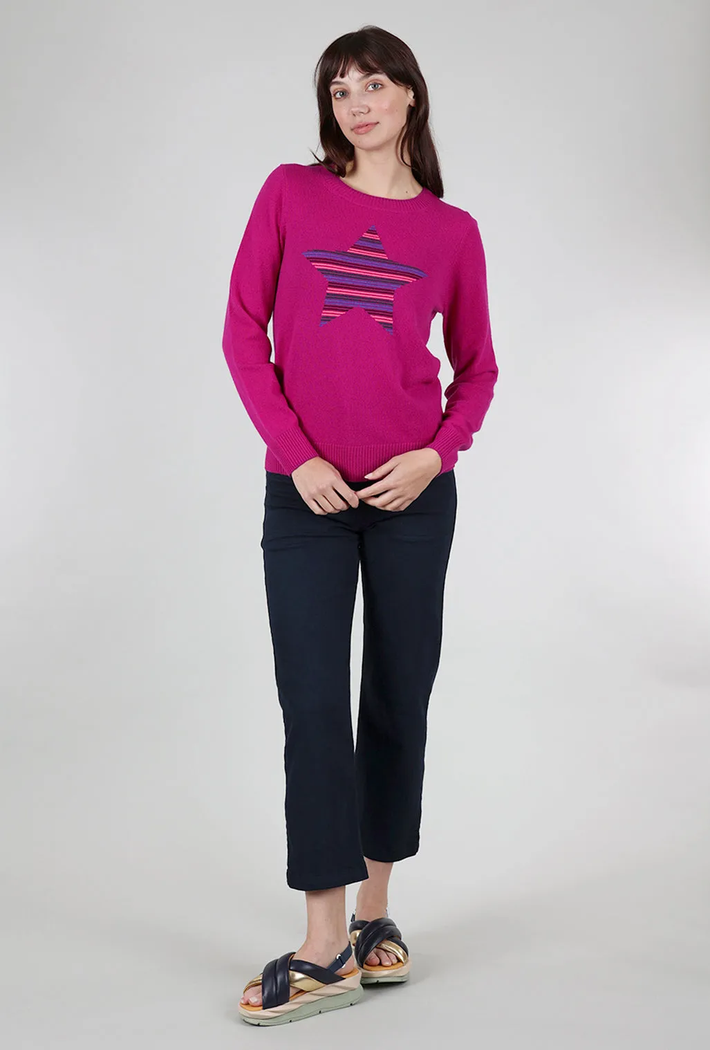 Cashmere Leilani Star Sweater, Grape