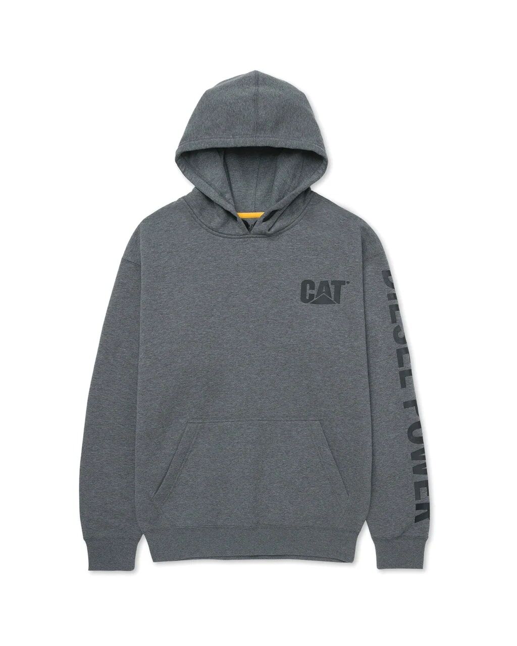 CAT Men's Diesel Power Pullover Hoodie in Dark Heather Grey