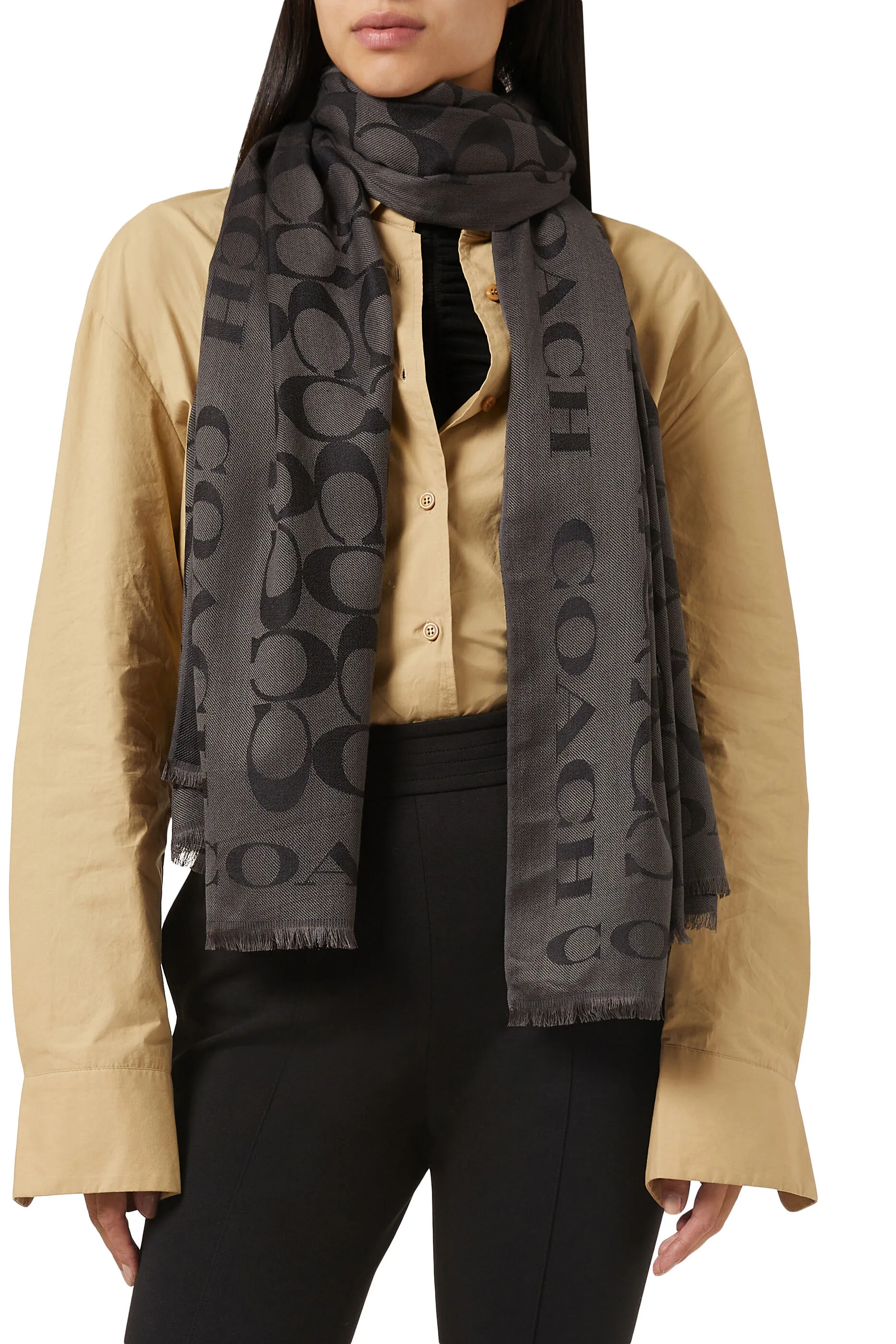 Coach Signature Monogrammed Scarf