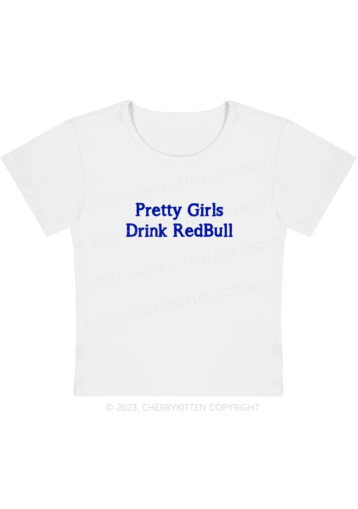 Curvy Pretty Girls Drink Redbull Y2K Baby Tee Cherrykitten