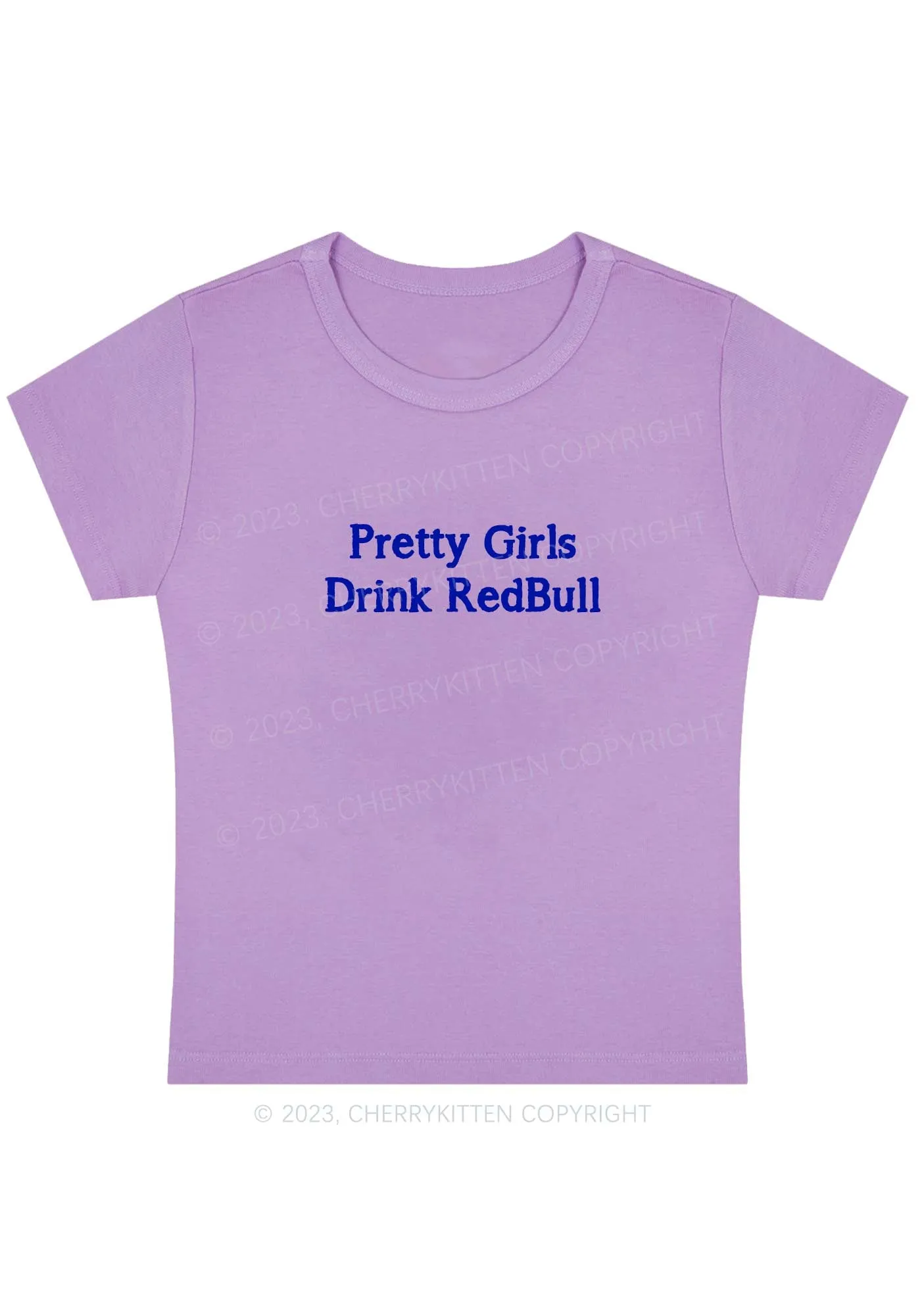 Curvy Pretty Girls Drink Redbull Y2K Baby Tee Cherrykitten