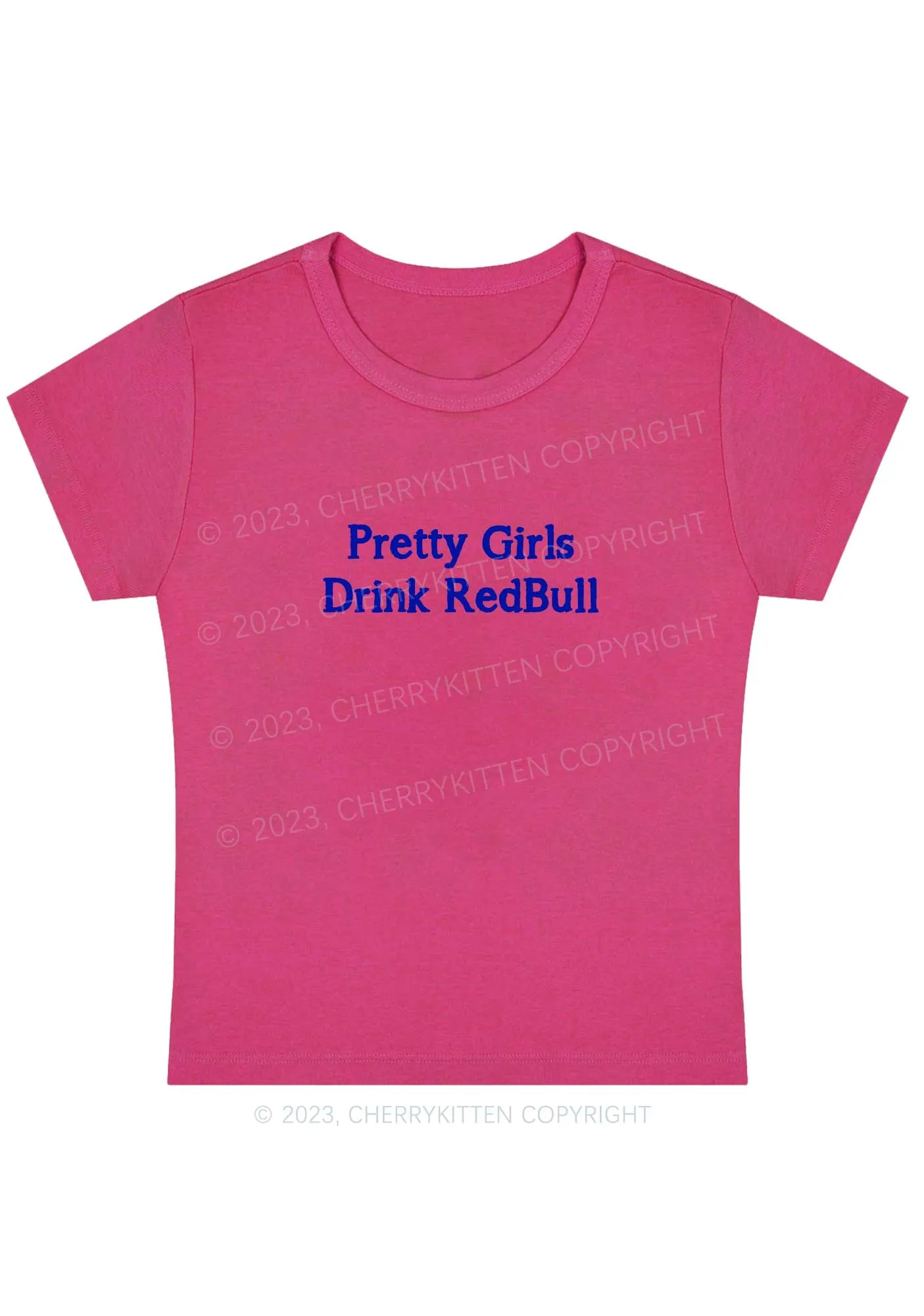 Curvy Pretty Girls Drink Redbull Y2K Baby Tee Cherrykitten