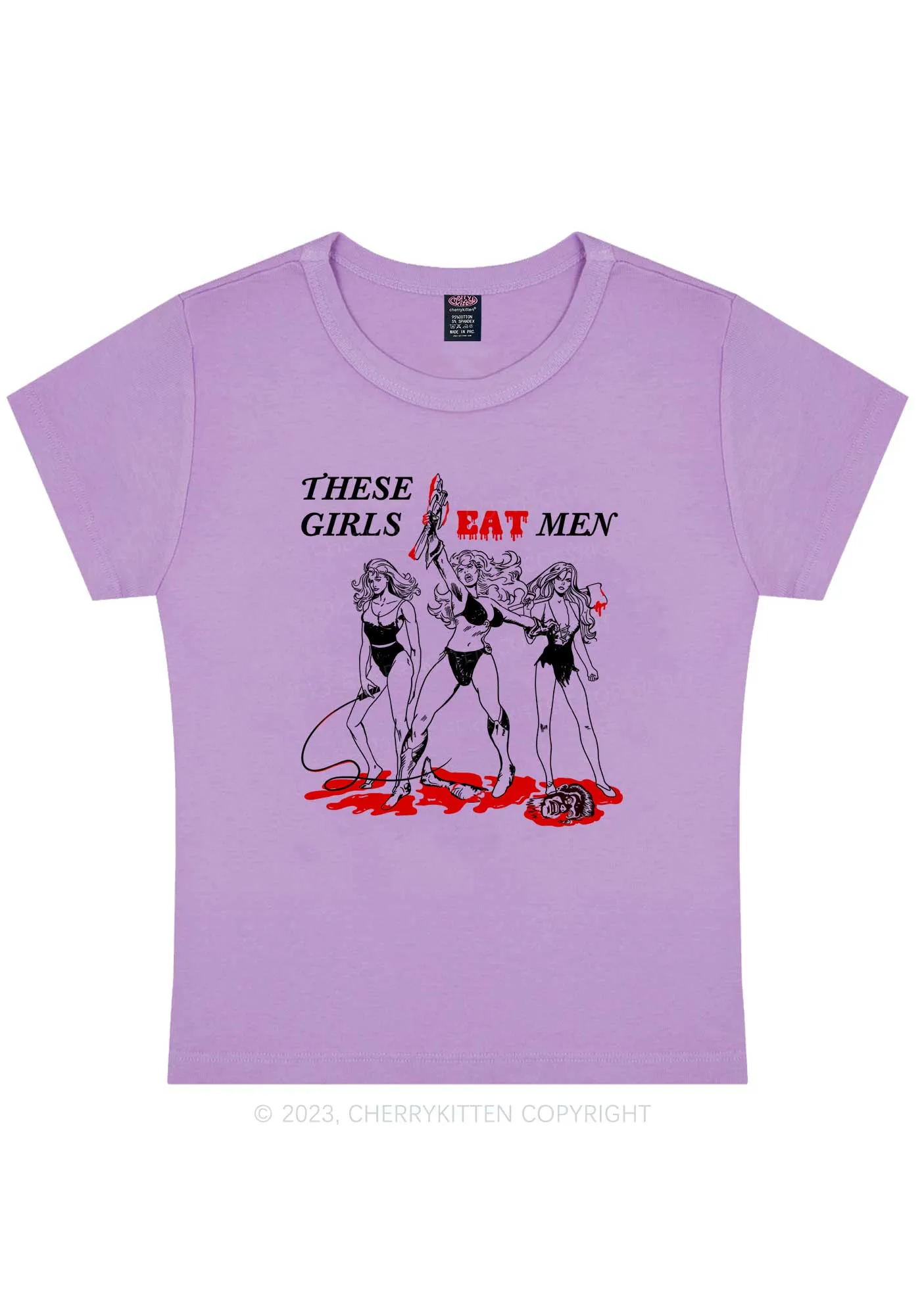 Curvy These Girls Eat Men Y2K Baby Tee Cherrykitten