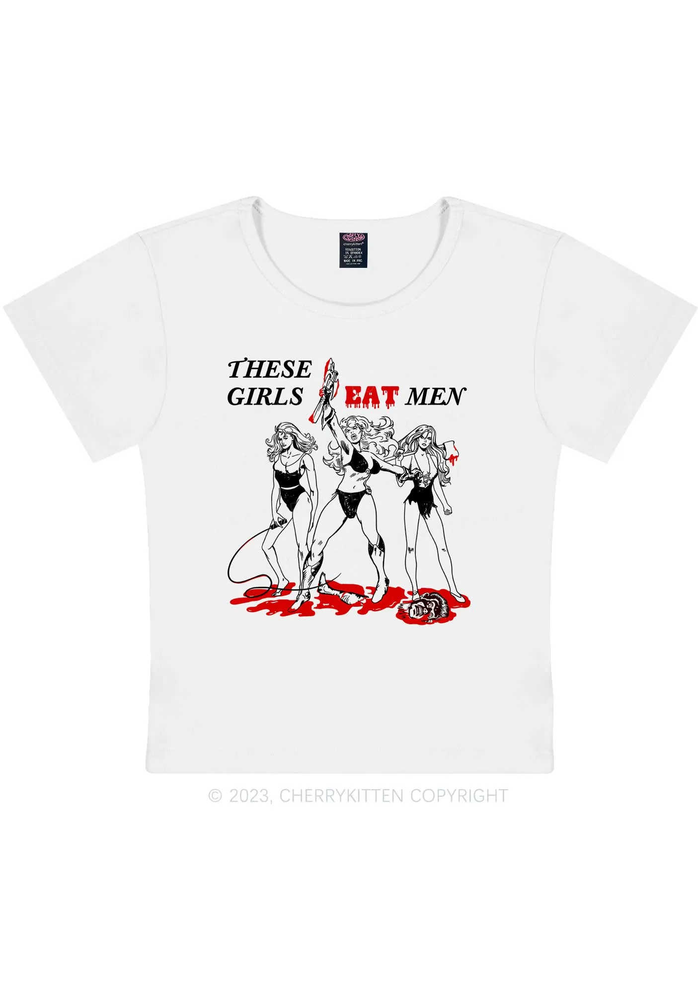 Curvy These Girls Eat Men Y2K Baby Tee Cherrykitten