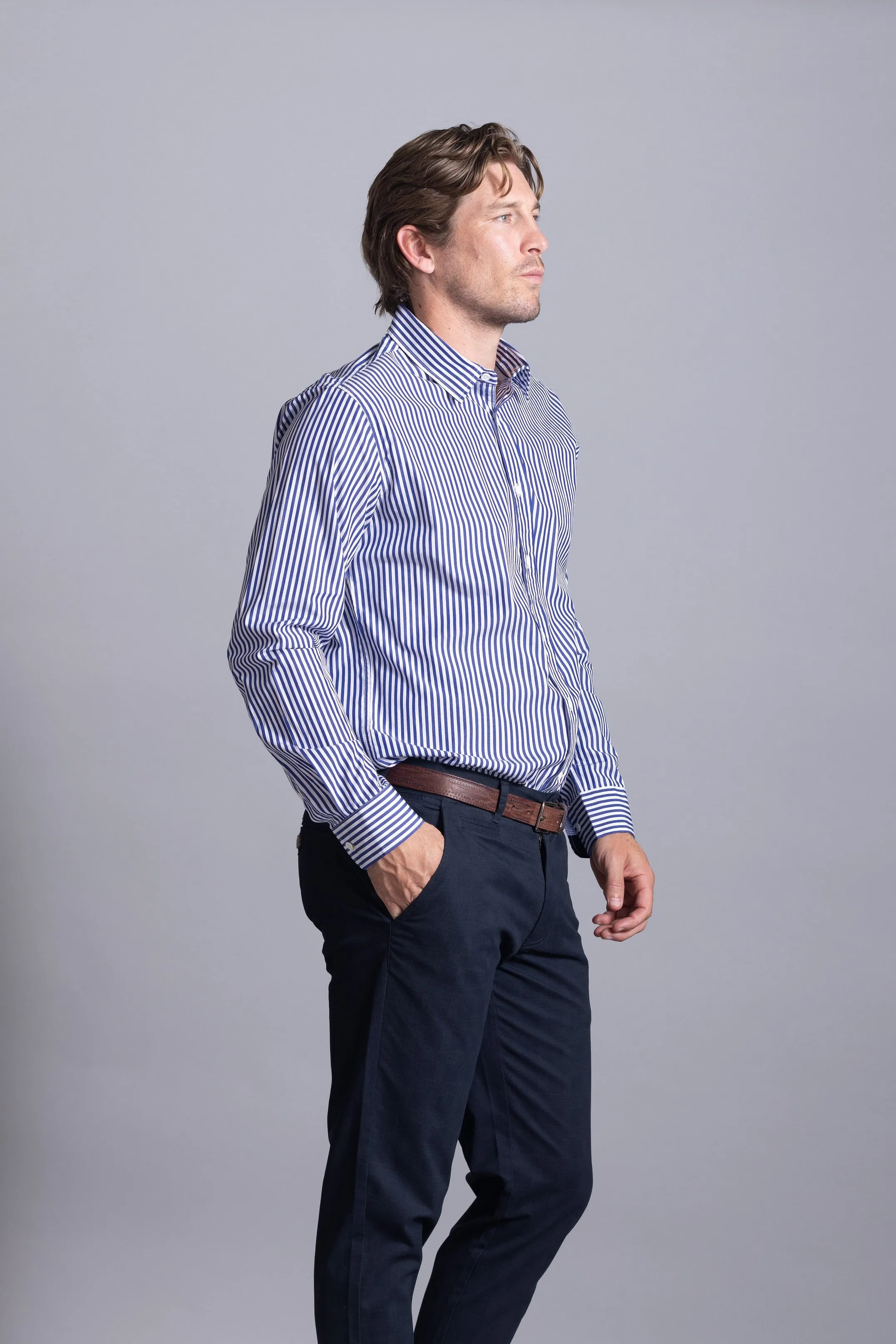 Cutler & Co - Clint Shirt - Carbon Stripe