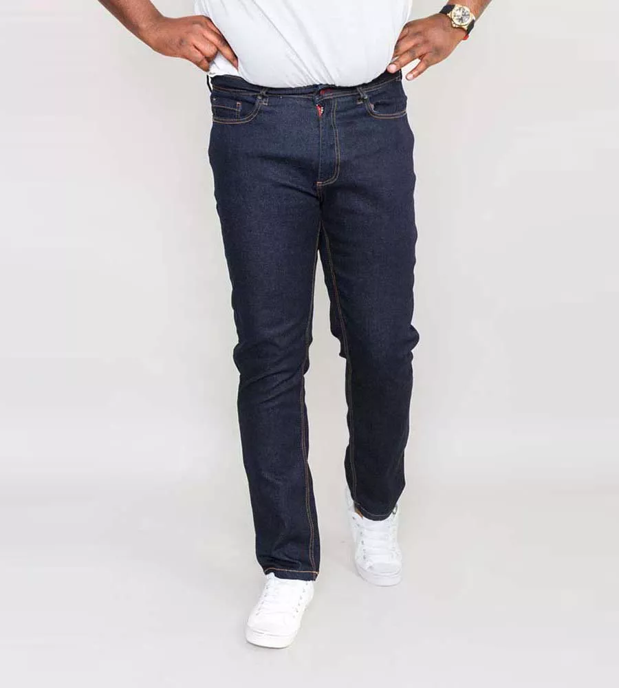 D555 Big Mens Tapered Fit Stretch Jeans In Indigo Kingsize (CEDRIC-KS)