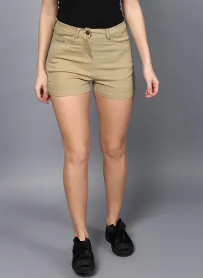 Drill Mid- Rise Shorts in Khaki