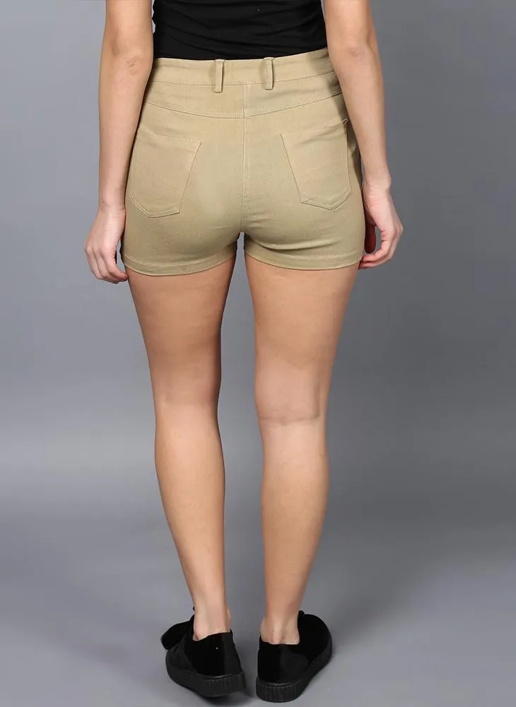 Drill Mid- Rise Shorts in Khaki