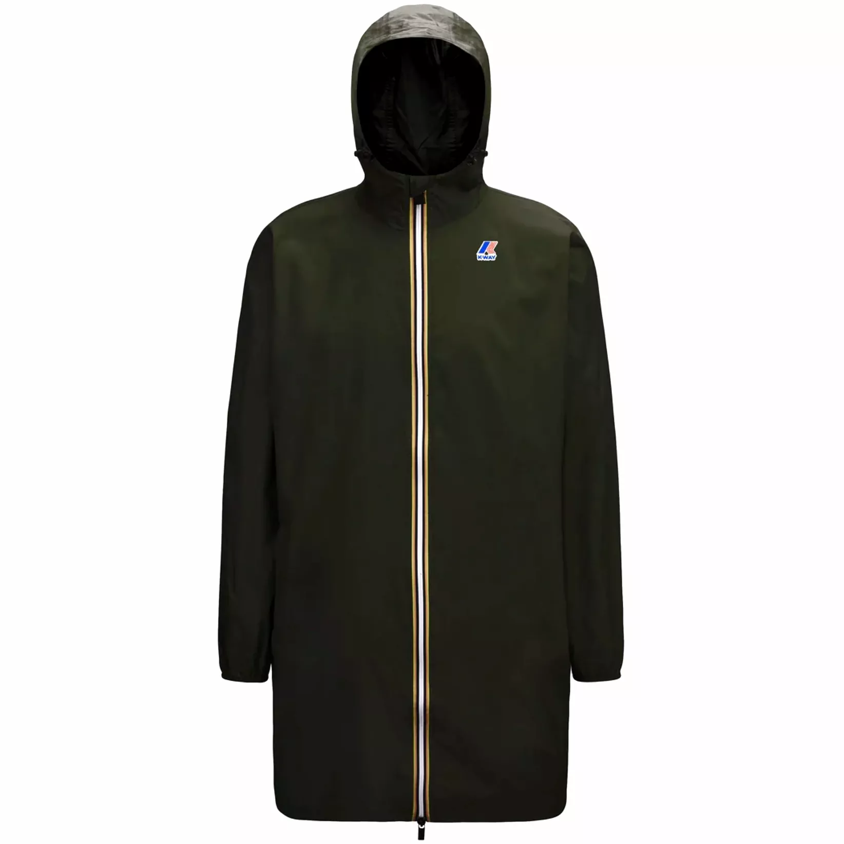 Eiffel Packable Unisex Long Rain Jacket (Green Blackish)