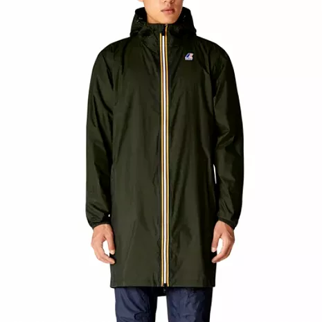 Eiffel Packable Unisex Long Rain Jacket (Green Blackish)