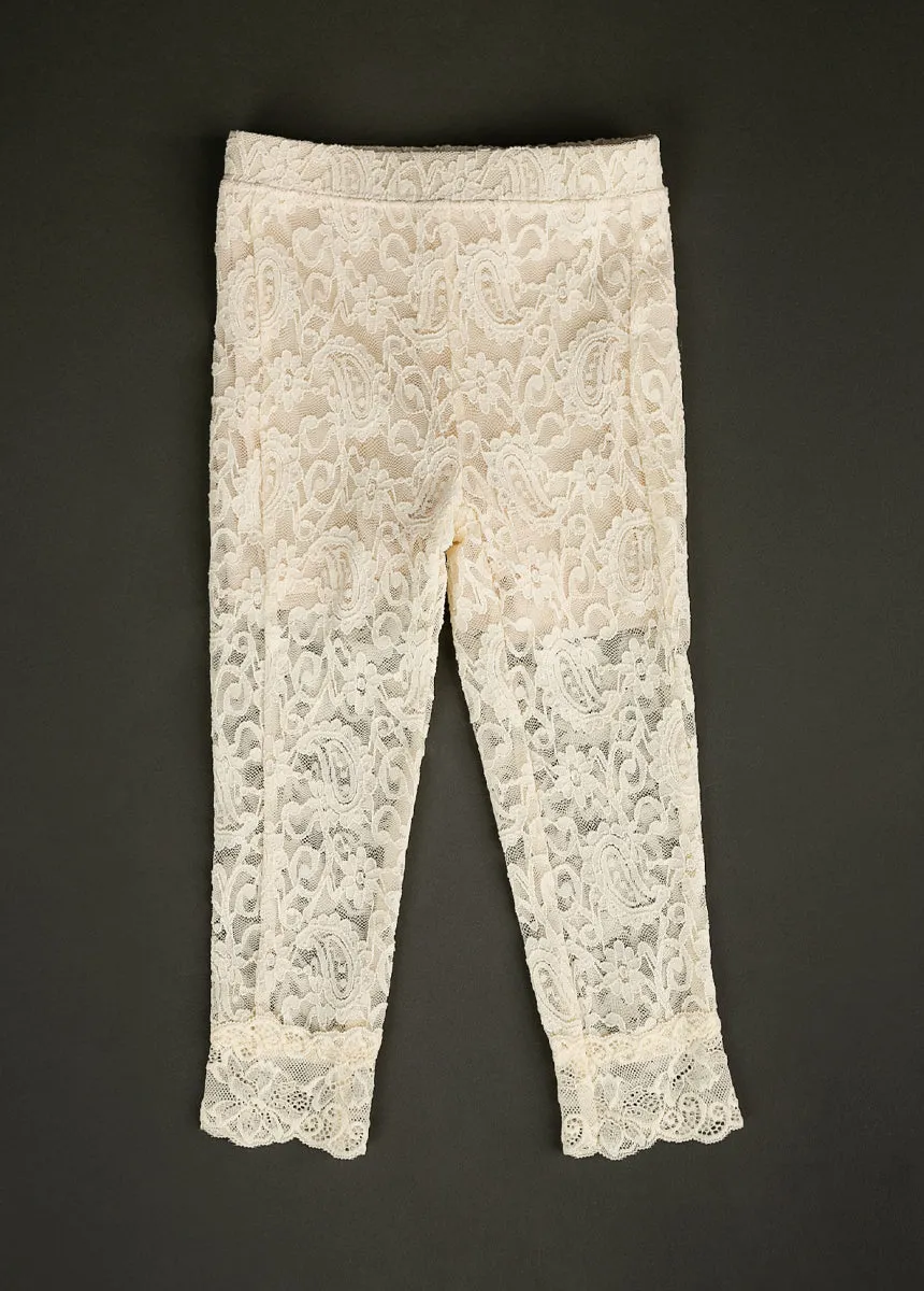 Elea Lace Leggings in Cream