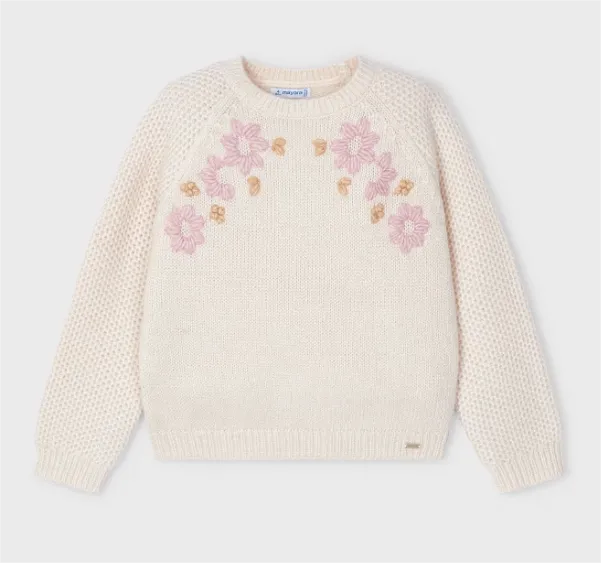 Embroidered flowers sweater