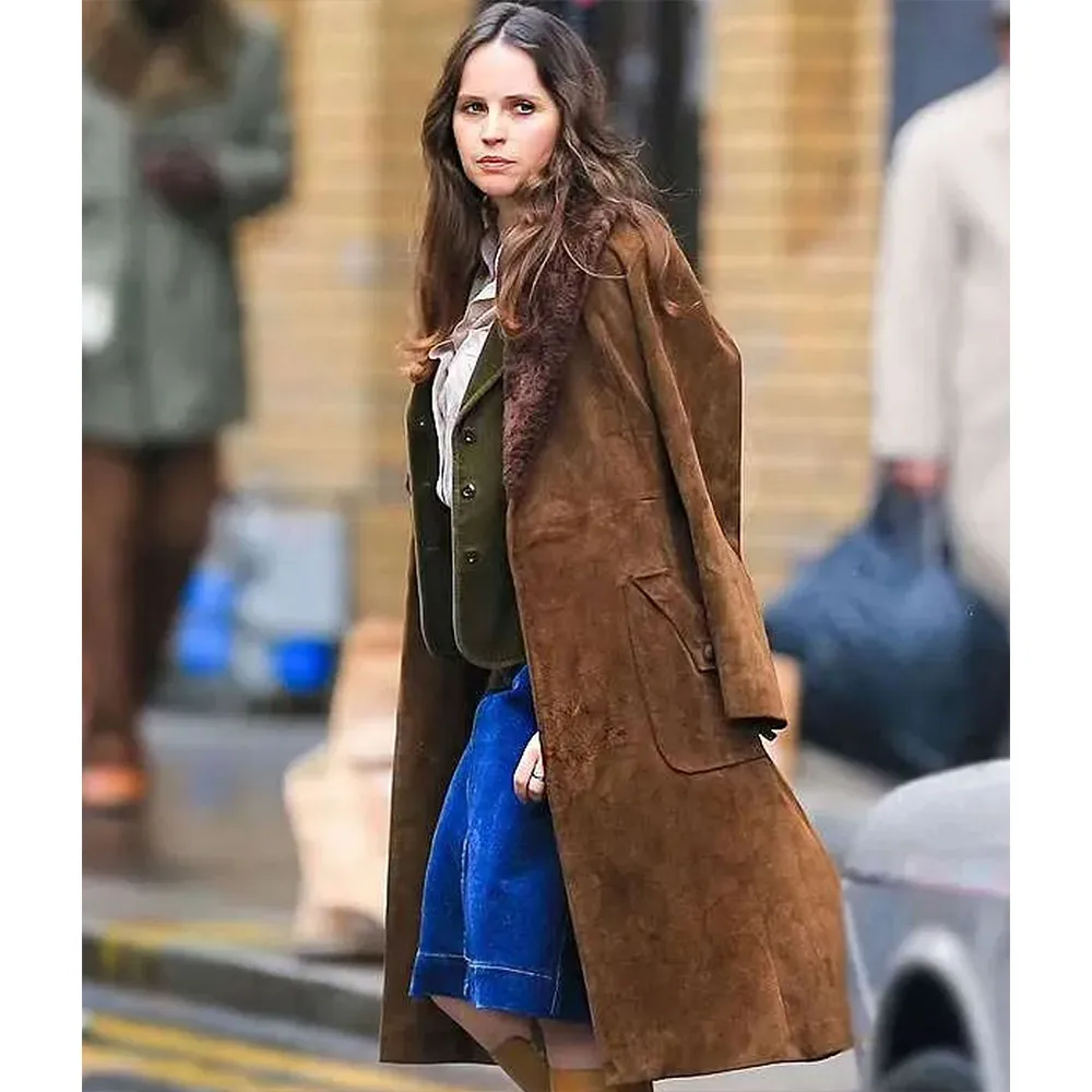 Felicity Jones Dead Shot Coat