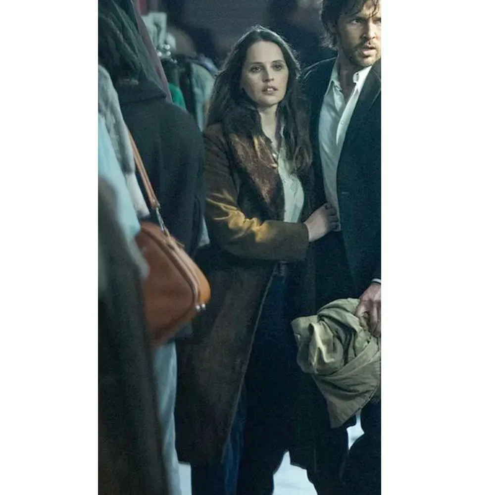 Felicity Jones Dead Shot Coat