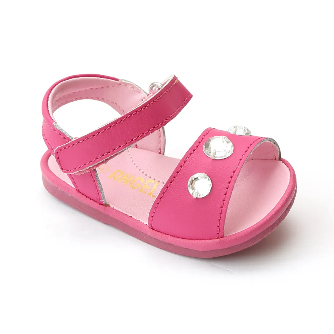 FINAL SALE - Angel Baby Girls Gemstone Trio Leather Sandal