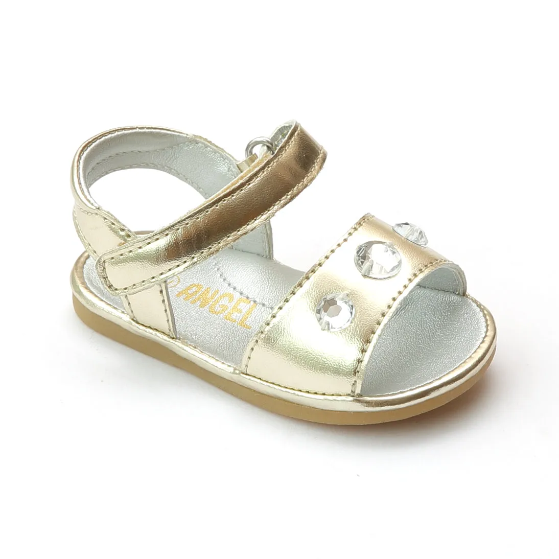 FINAL SALE - Angel Baby Girls Gemstone Trio Leather Sandal