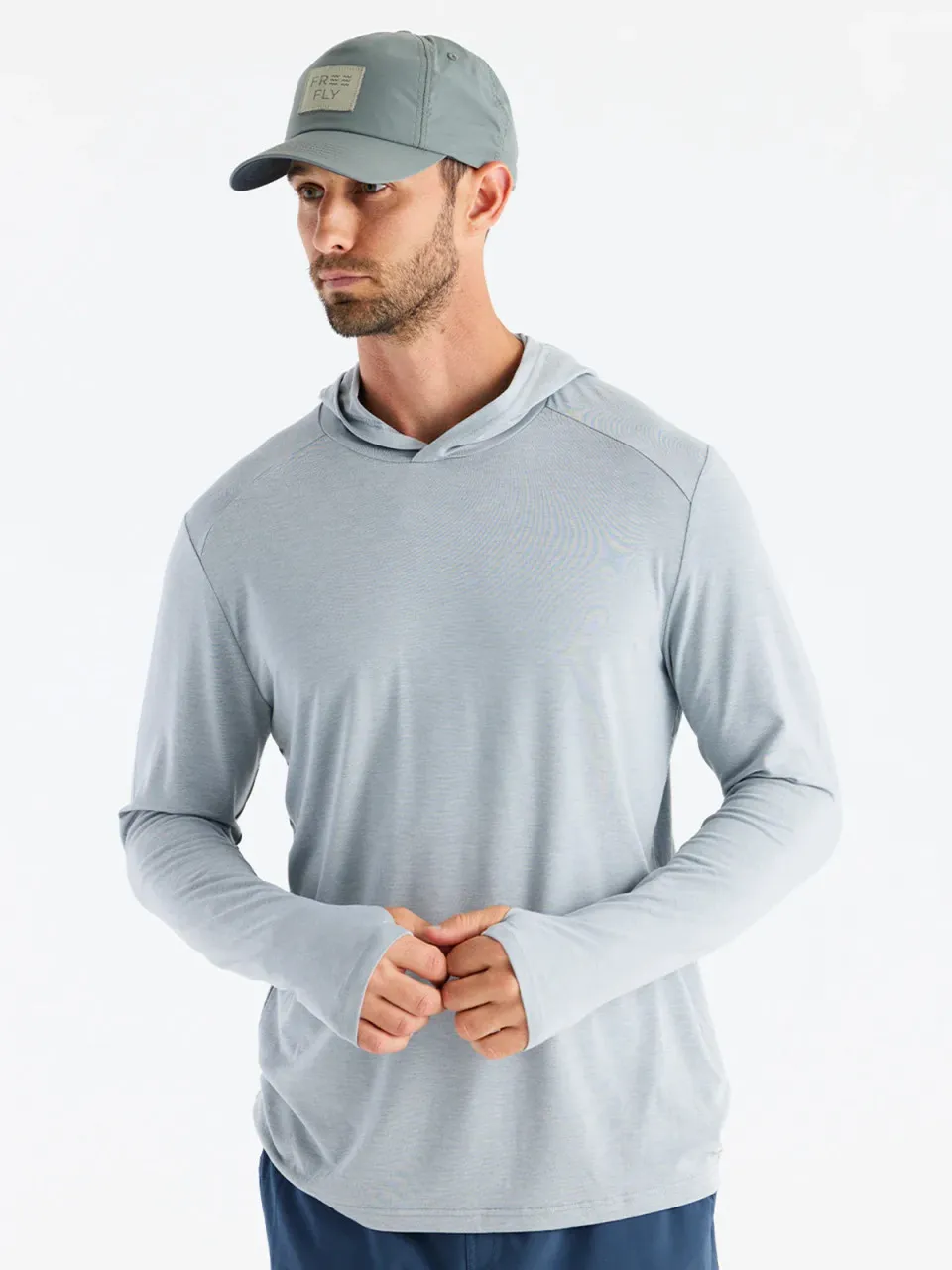 Free Fly Men's Bamboo Shade Hoodie: Heather Aspen Grey