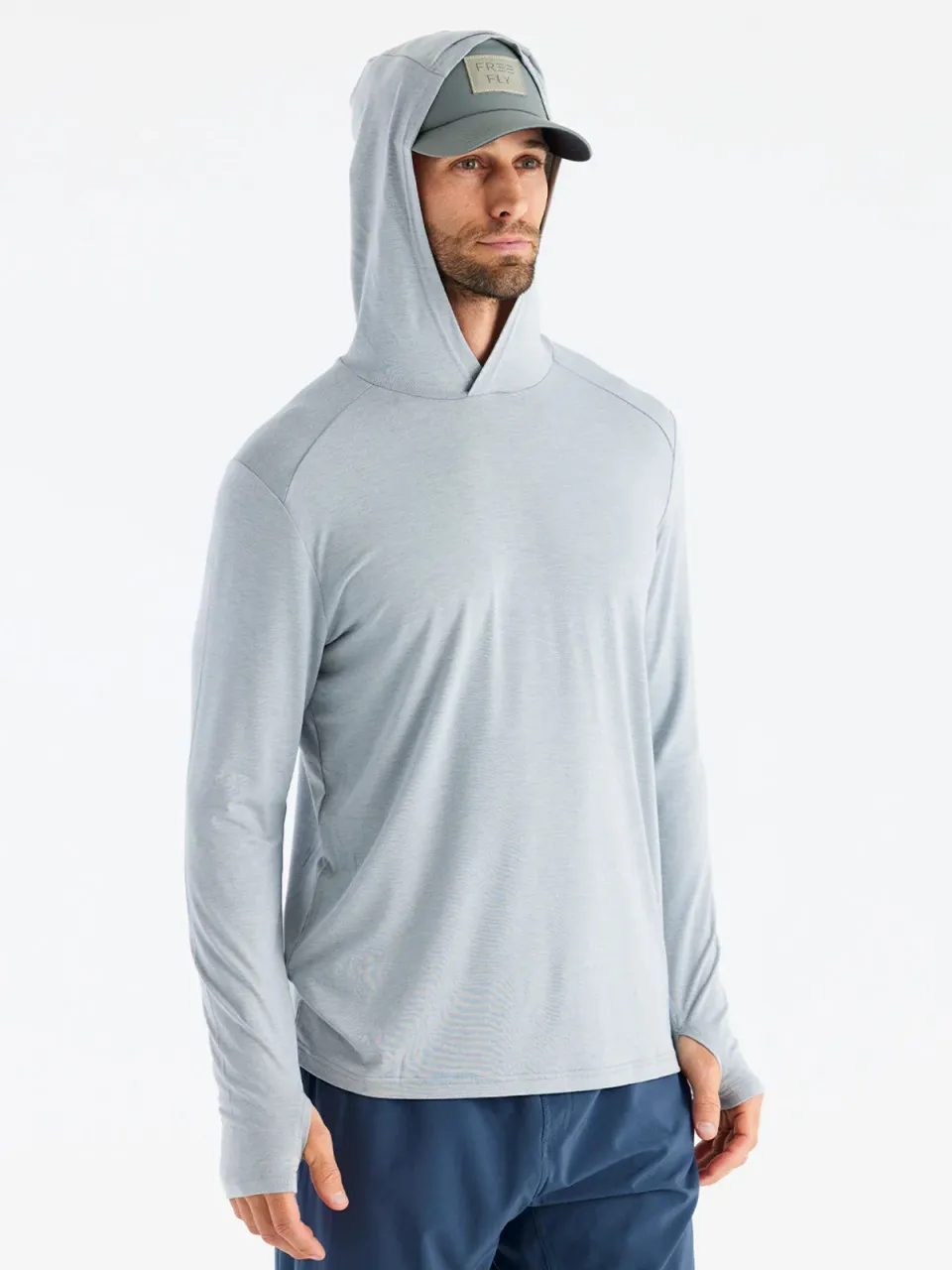 Free Fly Men's Bamboo Shade Hoodie: Heather Aspen Grey