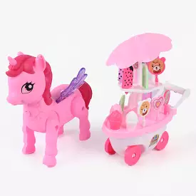 Funny Pony Ice Cream Car Light & Sound Play Toy Set