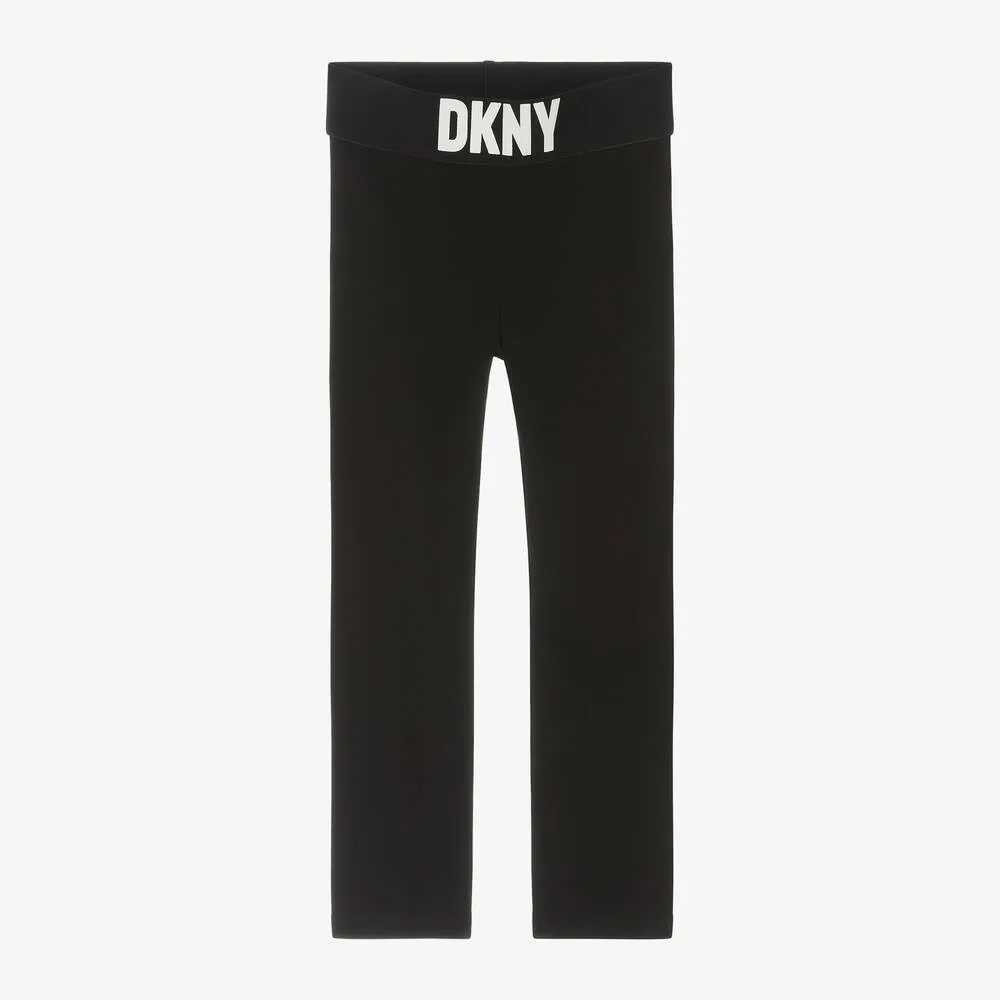 Girls Black Organic Cotton Leggings