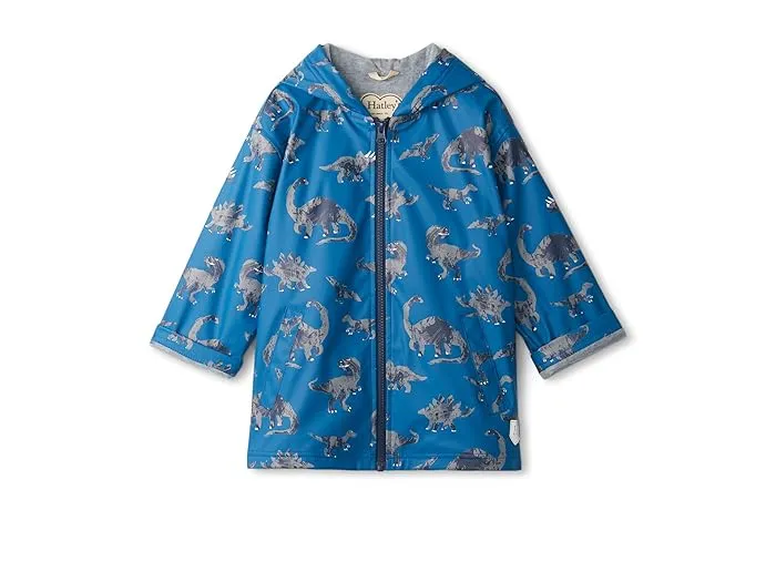 Hatley Kids Broken Dino Stamp Zip Up Rain Jacket (Toddler/Little Kid/Big Kid)