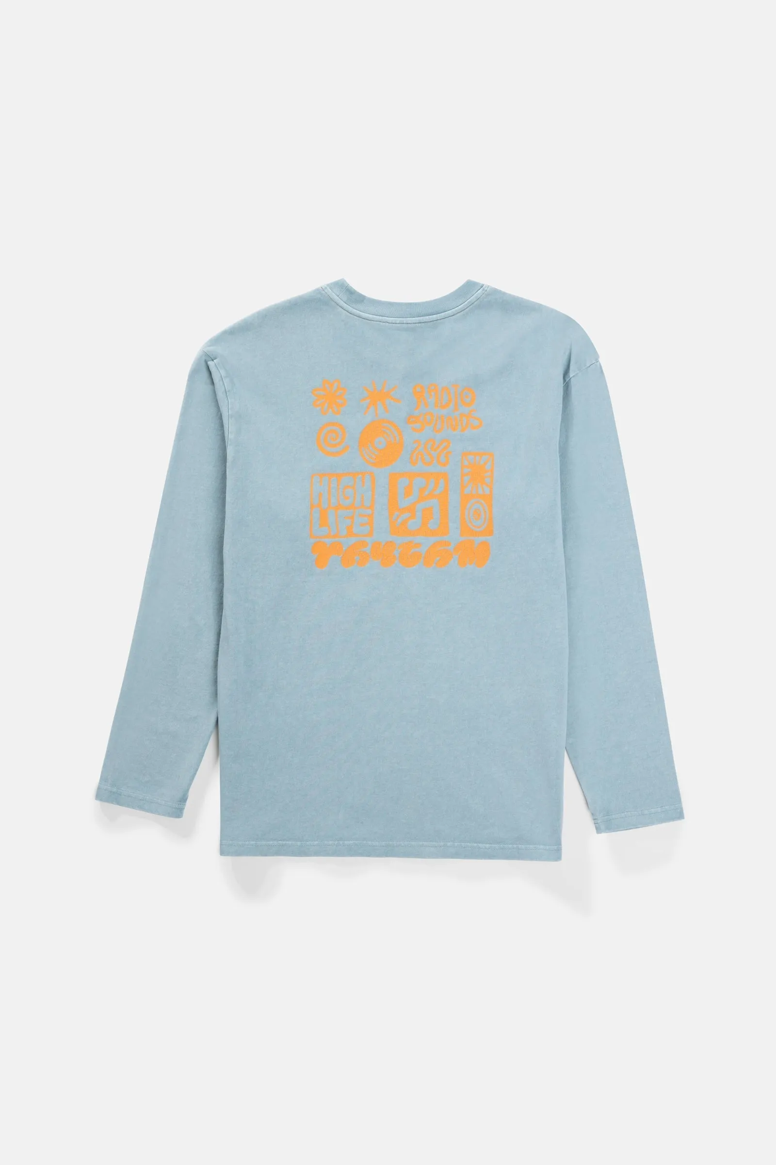 High Life Vintage Ls T-Shirt Blue Fog