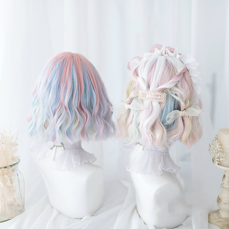 ICE CREAM MACARON SHORT CURLY WIG BY31126