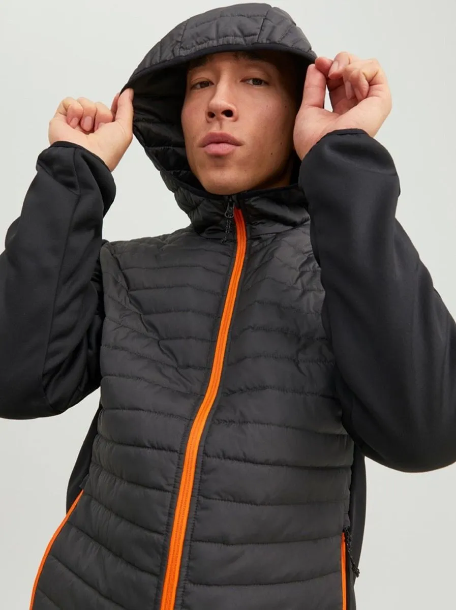 Jack & Jones Multi Quilted Hybrid Jacket Asphalt