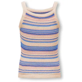 kids ONLY Ecru Lemn Verbena/Dazzling Blue/Azure Blue Belli Life Stripe Knit Top