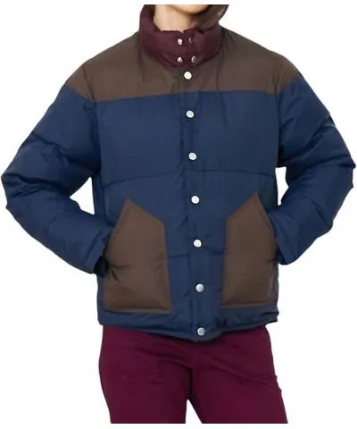 KULE The Bogey Puffer Jacket In Navy/chocolate/merlot