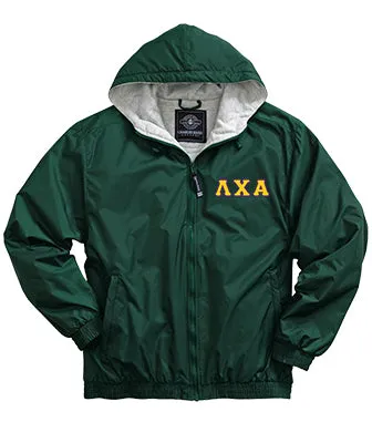 Lambda Chi Alpha Greek Fleece Lined Full Zip Jacket w/ Hood - Charles River 9921 - TWILL